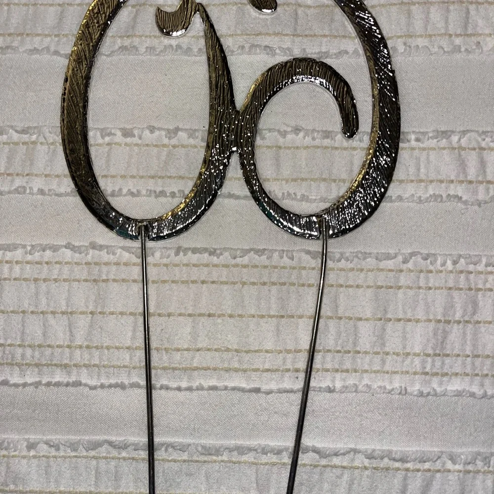 Silver Rhinestone 60 Cake Topper